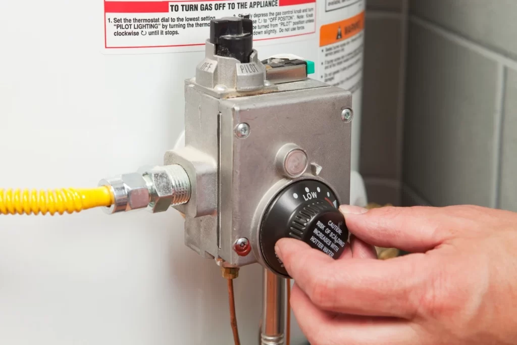 Turning off the water heater as an immediate steps to take for a leaking water heater