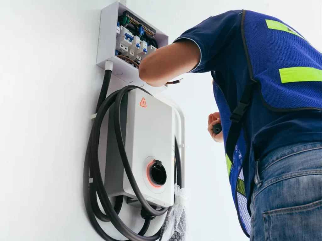 Installing a home EV charger on a residential property in Tucson