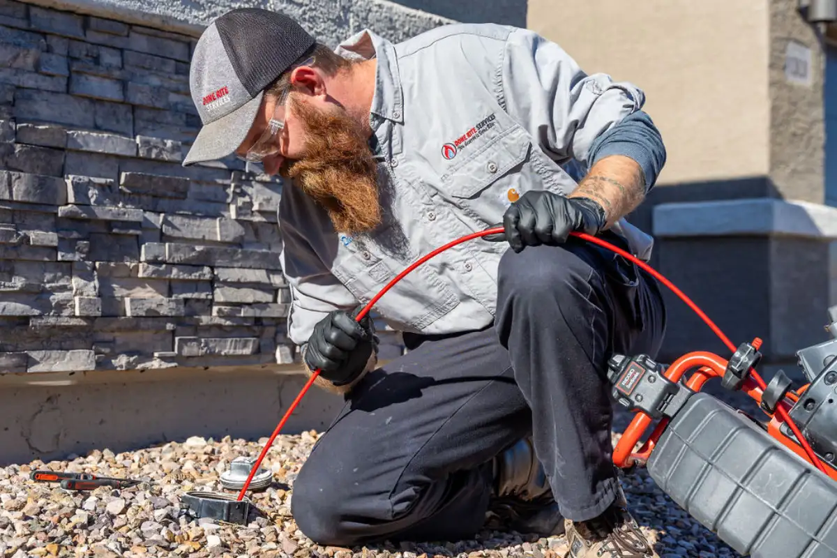 Tucson plumber from Done Rite Services checking lines for sewer line repair