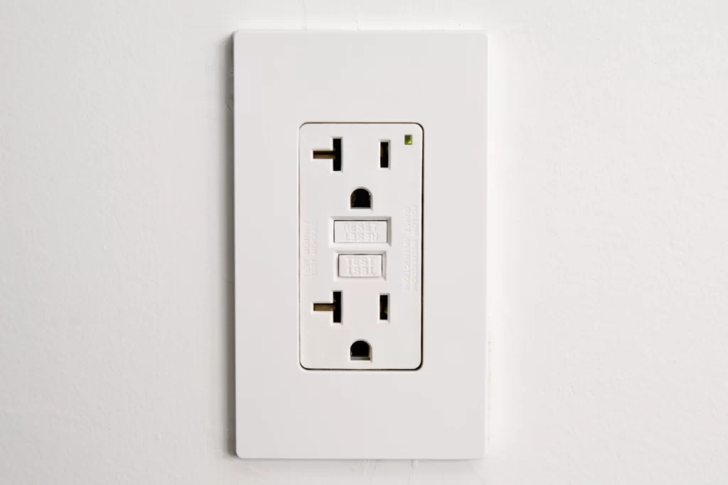 Image of a GFCI outlet in a wall