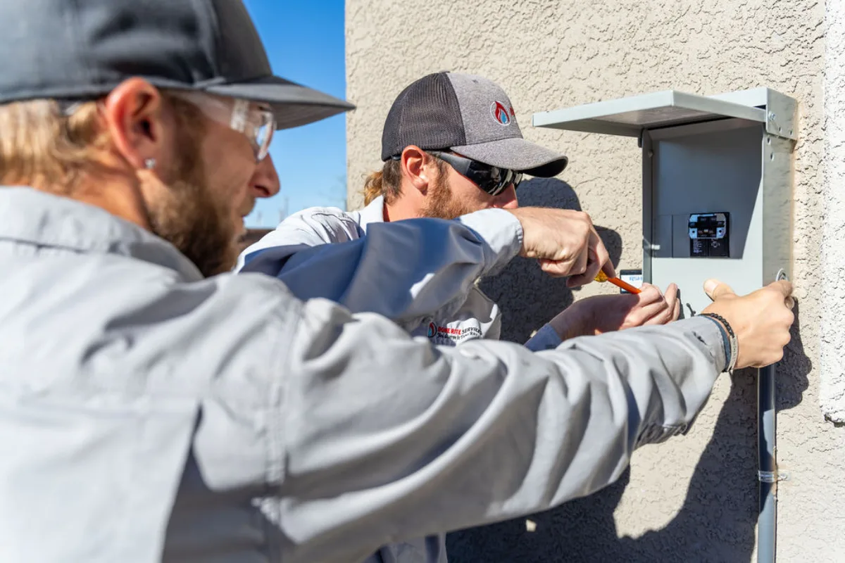 Done Rite Services' electrical experts working on services panel in Tucson