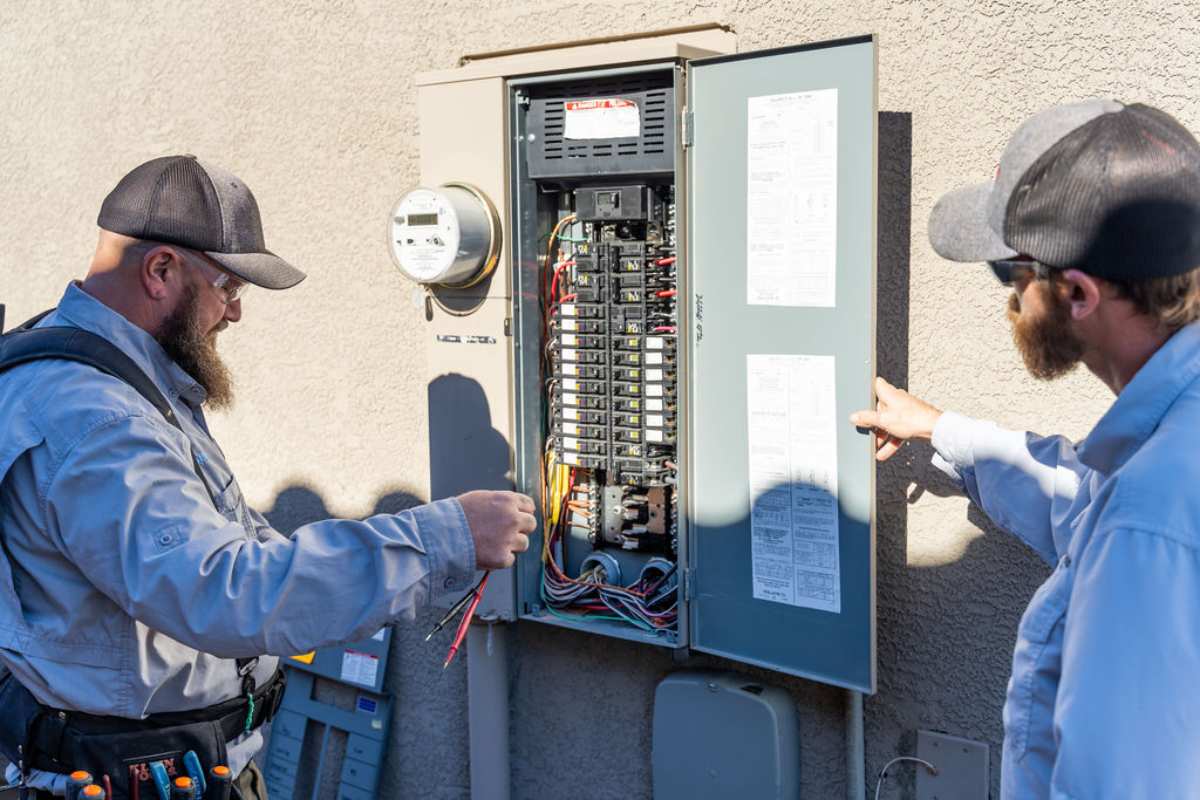 Done Rite Services technician working on the installation of a service panel.